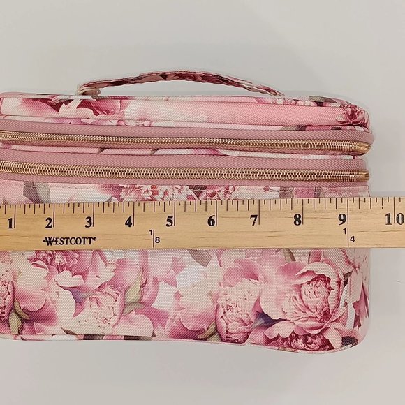 CONAIR SOPHIA JOY PINK FLORAL PRINT TRAIN CASE, MAKEUP BAG TRAVEL BAG FOR COSMET - Picture 16 of 16